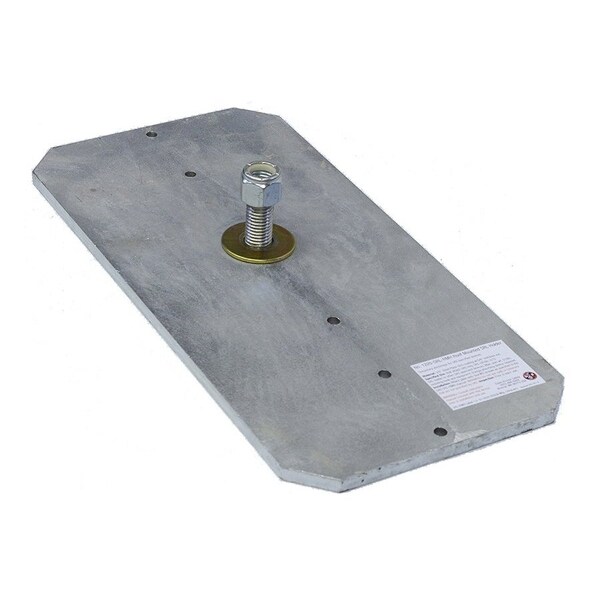 Super Anchor Safety Roof Mount Base Plate 1/4"x8"x16" HDG for use with 1215-SRL-UH SRL Holder. - 1220-SRL-RMH