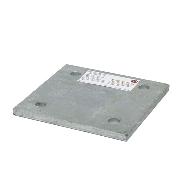 Super Anchor Safety 6"x6"x3/8" HDG D-Plate Backer Plate. Requires 4ea. 1/2"d. Attachment Bolts and Lock Nuts. - 1039-G