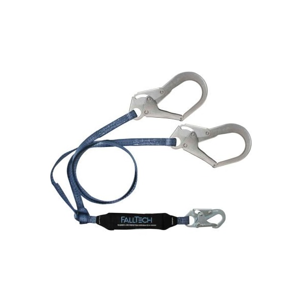 Falltech FallTech ViewPack 6' Shock Absorbing Lanyard, Y-leg, with 1 Snap & 2 Rebar Hooks - 826073