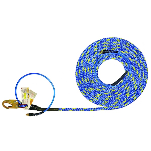 Super Anchor Safety 50ft. X-Line Pneumatic Lifeline w/Snaphook. No Rope Grab. Red Bucket - 4073