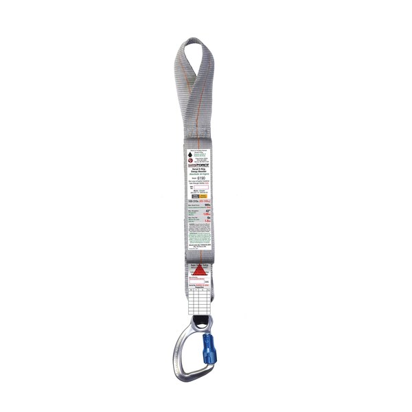 Super Anchor Safety ANSI Z359.13 Ultra-Lite Energy Absorber A-End Dee-Loop B-End Captive Carabiner 5000-ZY. - 6190