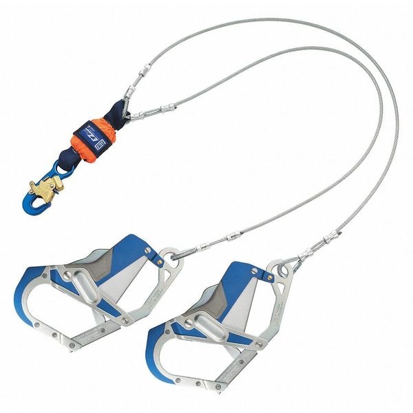 3M Dbi-Sala Leading Edge Shock Absorbing Lanyard, 6 ft., Blue/Silver - 1246412