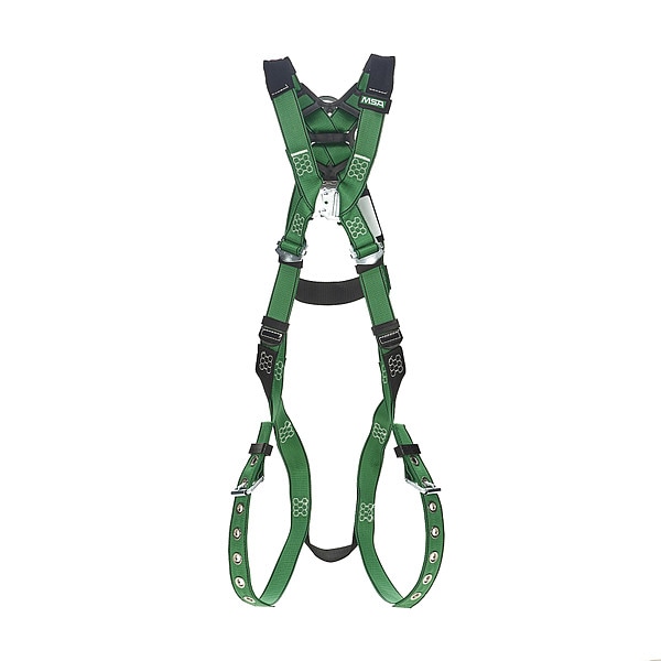 Msa Safety V-FORM(TM) Safety Harness Fall Protection Harness, M, 400 lb, Quick-Connect Chest/ Back D-Ring - 10208275