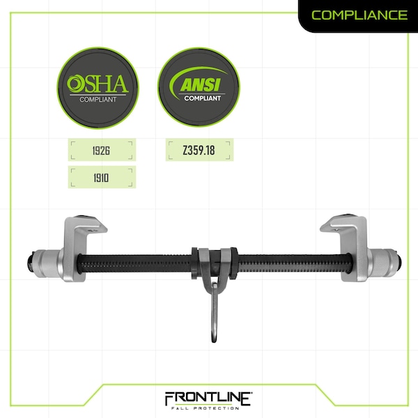 Frontline Aluminum Slider Anchor for 3 in- 12 in Wide I-Beams - ST12AH