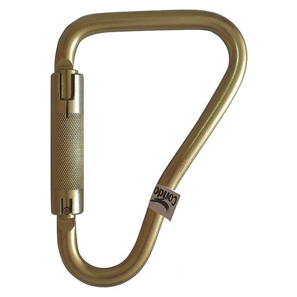 Condor Carabiner, Auto-Lock, Offset-D, 8 3/4 in Length, 2" Gate Opening, Zinc-Plated Alloy Steel, Yellow - 16V855