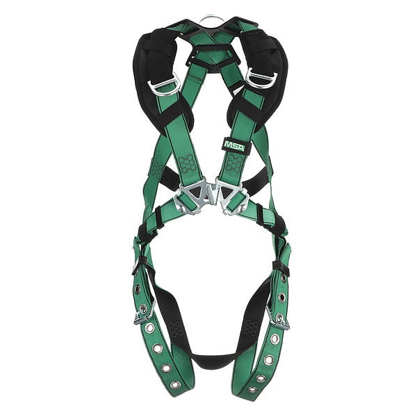 Msa Safety V-FORM Full Body Harness, M, 400 lb., Quick-Connect Chest/ Tongue Leg Buckles - 10197219