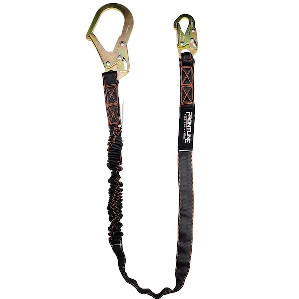 Frontline Combat 6' Single Leg Rebar Hook End Lanyard with Internal Shock Absorber - LIS61R