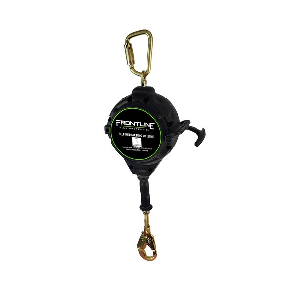 Frontline Cable Single Leg 30 ft SRL with Steel Snap Hook End with Carry on Handle and Tagline - RPGC30