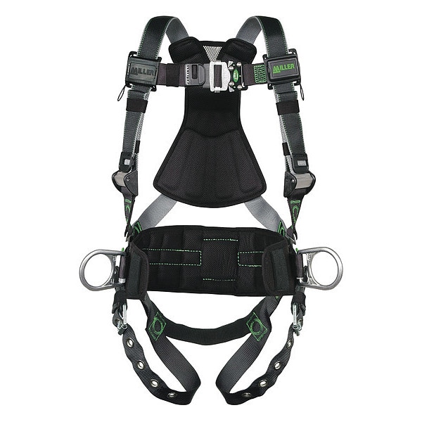 Honeywell Miller Revolution(R) Full Body Harness, L/XL, 400 lb., Quick-Connect Chest/ Tongue Leg Buckles - RDT-TB-DP/UBK