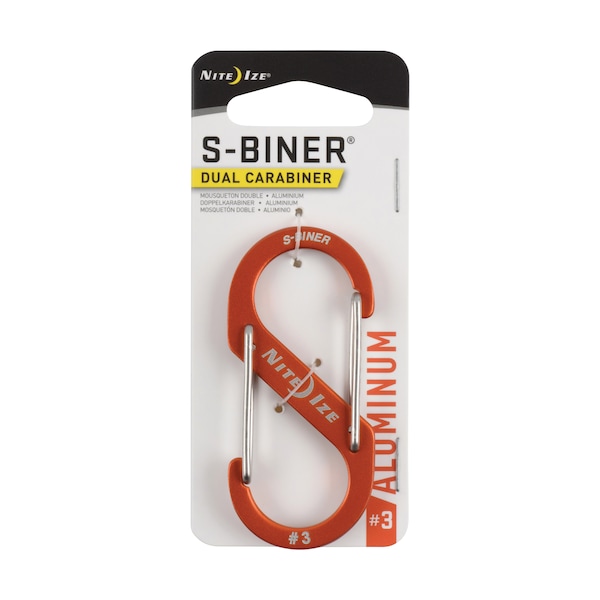 Nite Ize 2023 Nite Ize S-Biner Aluminum Dual Carabiner #3, Orange - NIT-SBA3-19-R6
