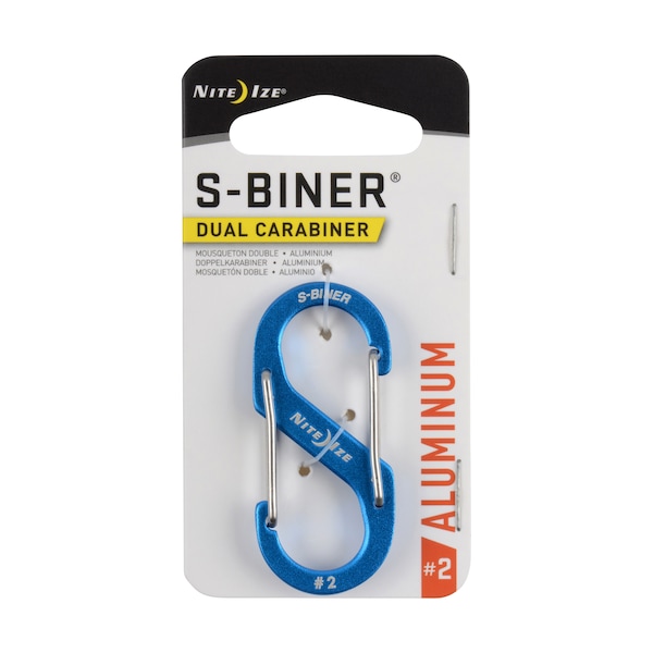 Nite Ize 2021 Nite Ize S-Biner Aluminum Dual Carabiner #2, Blue - NIT-SBA2-03-R6