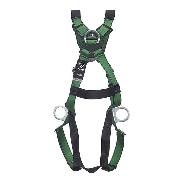 Msa Safety V-FORM(TM) Safety Harness Fall Protection Harness, M, 400 lb, Quick-Connect Chest/ - 10208271