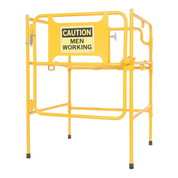 Vestil MAN HOLE GUARD RAIL UP TO 32" WITH SIGN - MHGR-32-SI-C-01