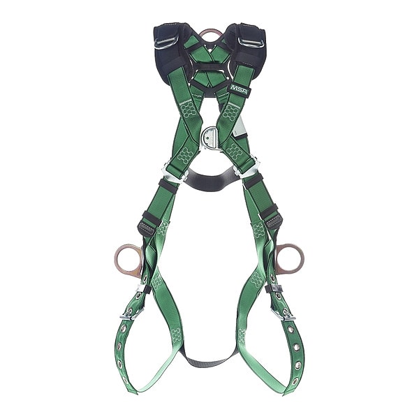 Msa Safety V-FORM(TM) Safety Harness Fall Protection Harness, Standard (M/L), 400 lb, Quick-Connect Chest/ - 10206074