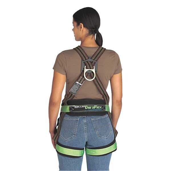Honeywell Miller Duraflex(R) Full Body Harness, S/M, 400 lb., Mating Chest/ Mating Leg Buckles, Back D-Ring - E570/S/MRN