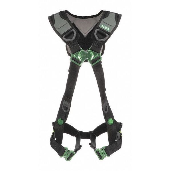 Msa Safety V-FLEX Full Body Harness, XL, 400 lb, Quick-Connect Chest/ Quick-Connect Leg Buckles, Back D-Ring - 10239981