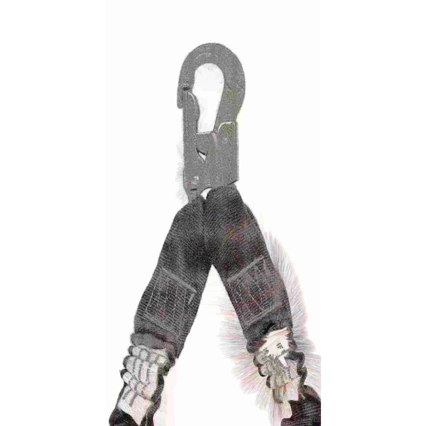 Tractel Shock Absorbing Lanyard, 4 1/2 to 6 ft., Black - C526H