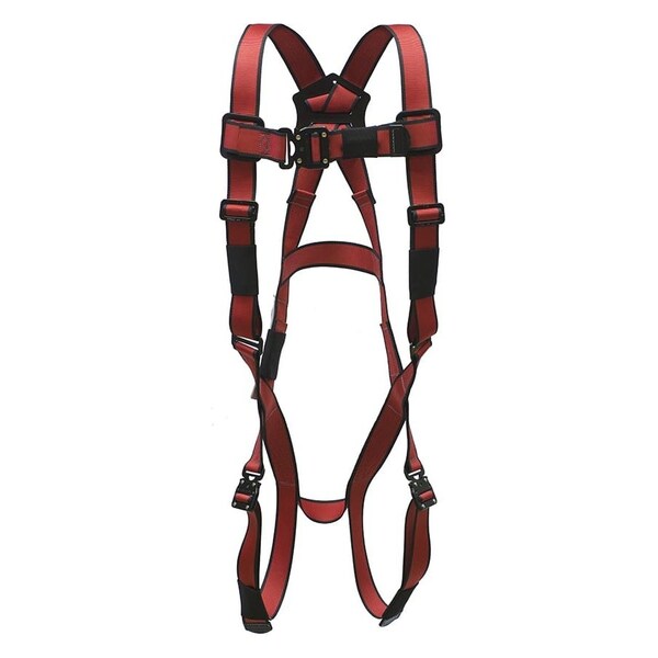 Super Anchor Safety Small - Red Webbing Pro-Series Fall Arrester Full Body Harness - P6001-RS