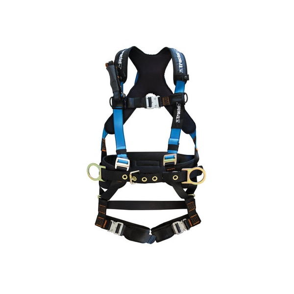 Tractel Elastrac Full Body Harness, Industrial Fall Arrest, Belt, L Size - FMT95L
