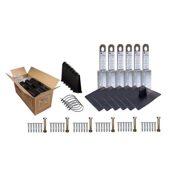 Super Anchor Safety ARS 2x4 Fall Arrest Anchor Kit 14ga SST. Retail Box of 6 Anchors, Flashings, Stem Covers & Fasteners - 1030