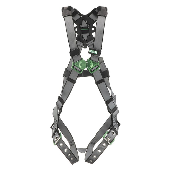 Msa Safety V-FIT Full Body Harness, XS, 400 lb., Quick-Connect Chest/ Tongue Leg Buckles, Back D-Ring - 10195091