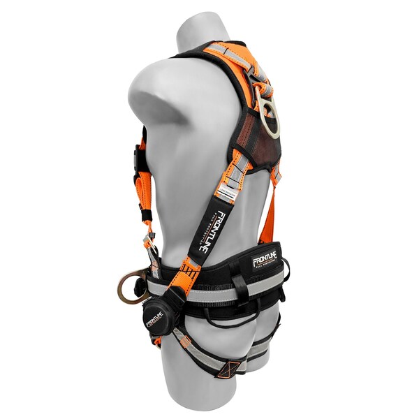 Frontline Combat Reflective Harness, M/L, 310 lbs, Trauma Straps Chest/ Tongue Leg Buckles, Side D-Ring - 100RCTB-ML