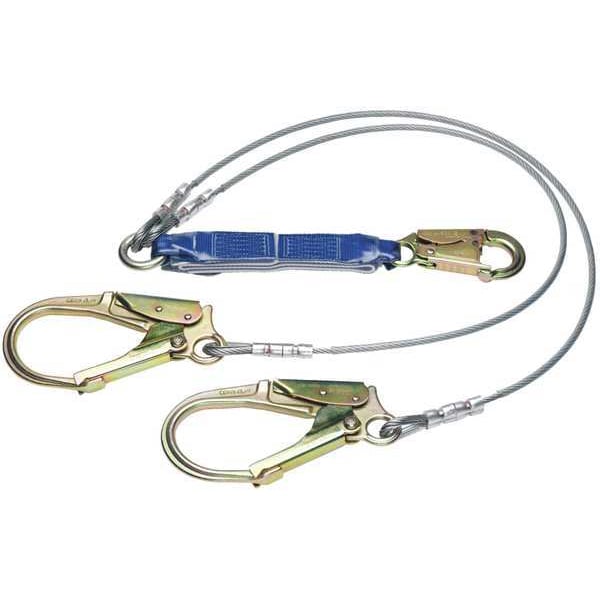 Werner Decoil Cable Twinleg Lanyard 6ft - C461200