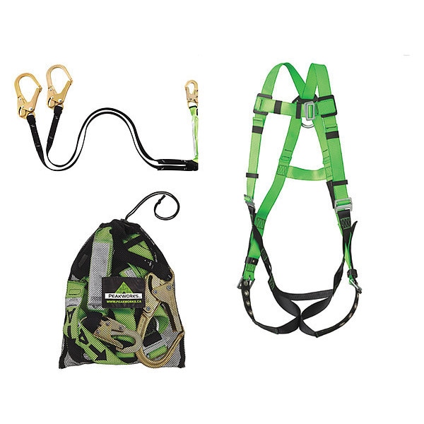 Peakworks Double Leg Contractor Kit Includes, Safety Harness V8002200, Lanyard V8104426, Storage Bag V86001 - V8252336