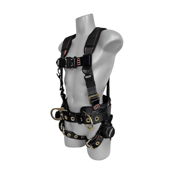 Frontline Combat Harness, M/L, 310 lbs, Trauma Straps Chest/ Tongue Leg Buckles, Side D-Ring - 100CTB-ML