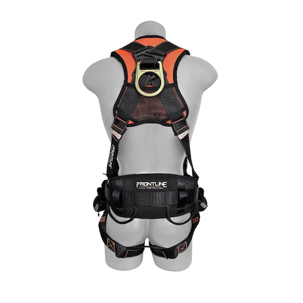 Frontline Combat Harness, M/L, 310 lbs, Trauma Straps Chest/ Tongue Leg Buckles, Side D-Ring - 100CTB-ML