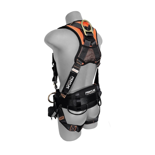 Frontline Combat Harness, M/L, 310 lbs, Trauma Straps Chest/ Tongue Leg Buckles, Side D-Ring - 100CTB-ML