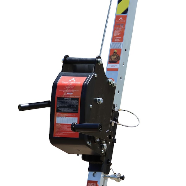 Malta Dynamics 7ft Confined Space Rescue Tripod, 90ft 3-Way Self-Retracting Lifeline, 115ft ft Manhandling Winch - R3000