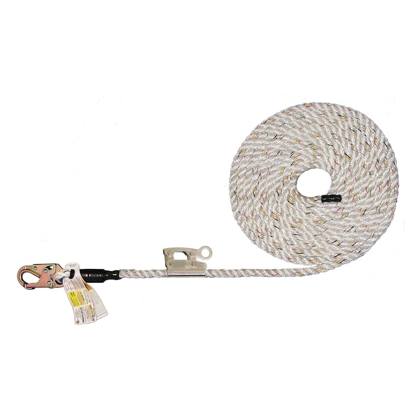 Super Anchor Safety 50ft Value 5/8" 3-Strand Lifeline w/Snaphook +No. 4015-M Integral Adjuster. Retail Box - 4023-50M
