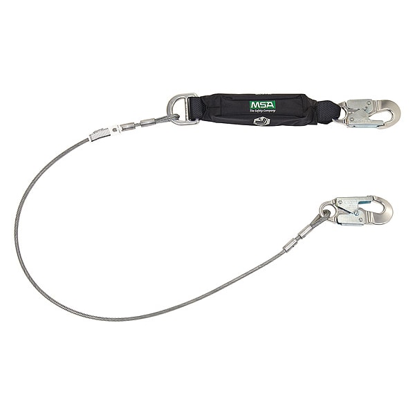 Msa Safety MSA Leading Edge Lanyard, Single leg, Small Aluminum Snaphook - 10213787