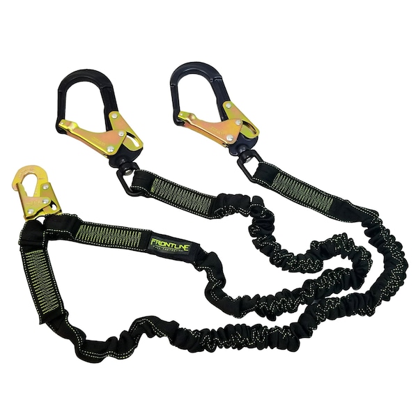 Frontline Elite Lite Elastic Twin Leg 6' Aluminum Rebar Hook Lanyard - LIS62RA