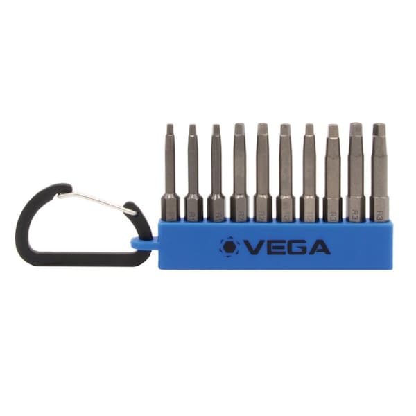 Vega Square Carabiner Set, 10 pc, 4 in Length, S2 Steel - 150RACS10