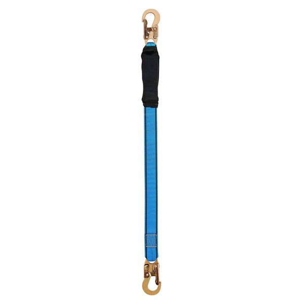 Tractel Shock Absorbing Lanyard, 3 ft., 310 lbs., one person Weight Capacity, Blue and Black - C003K