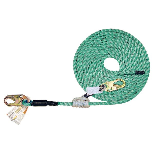 Super Anchor Safety 25ft Maxima 5/8" 3-Strand Lifeline w/Snaphook +No. 4015-V ValueGrab. Retail Box - 4085-25V