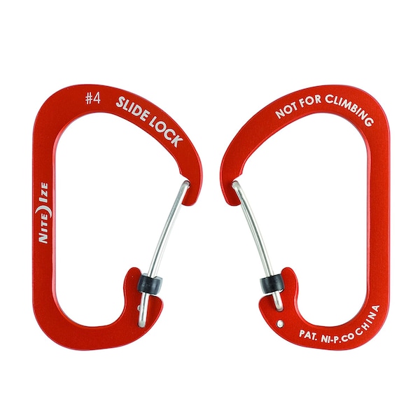 Nite Ize 2023 Nite Ize Slidelock Carabiner Aluminum #4, Orange - NIT-CSLA4-19-R6