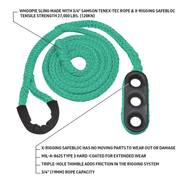 Rope Logic X-Rigging SafeBloc Whoopie Sling 3/4 in. x 3-5 ft. Tenex - 36693