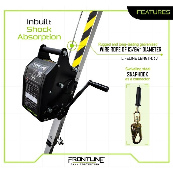 Frontline MEGApod 60' Confined Space Winch with Galvanized Steel Cable - RUW60