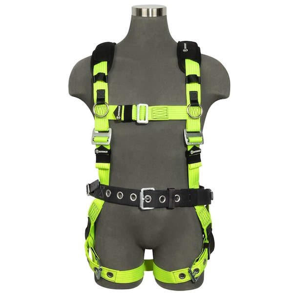 Safewaze Reflective Full Body Harness: 1D, MB Chest, TB legs, Mining belt, 2X - 021-1814