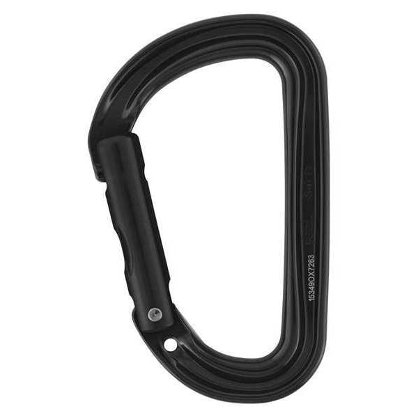 Petzl Carabiner, no lock, 4" Length, 7/8" Gate Opening, Aluminum, Black - M39A SN