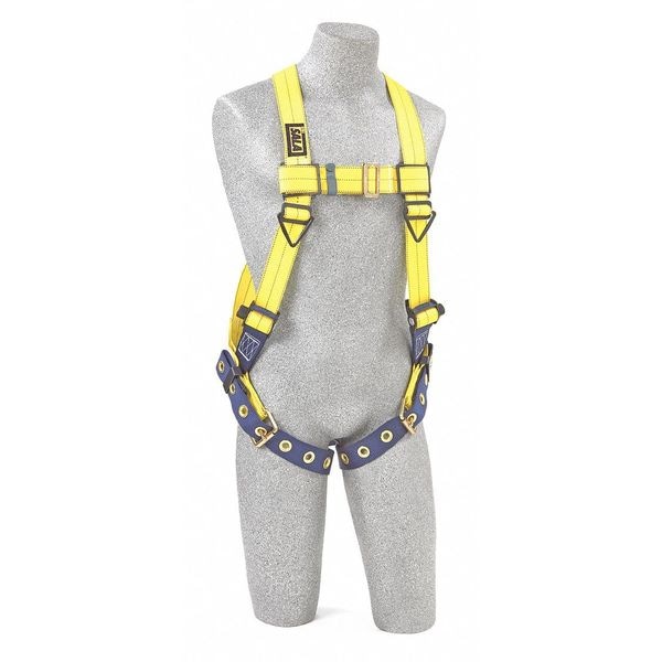 3M Dbi-Sala Delta Full Body Harness, Vest, 420 lb Wt Capacity, Mating Chest Strap, Steel Hardware, Yellow, XL - 1101252