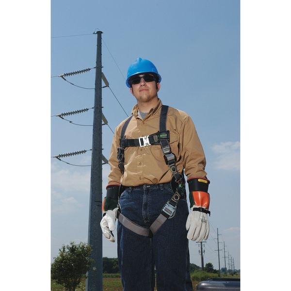 Honeywell Miller Revolution(R) Arc-Flash Rated Full Body Harness, L/XL, 400 lb., Quick-Connect Chest/ Back D-Ring - RKNAR-QC/UBK