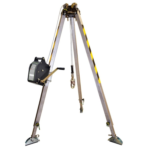 Safewaze 7ft Adjustable Tripod Kit, 65ft Personnel Winch, Storage Bag - 021-11026