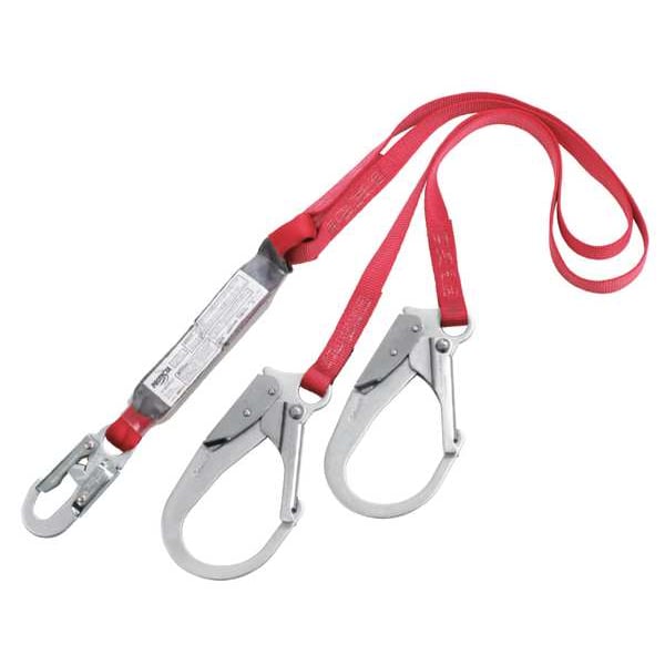 3M Protecta Shock Absorbing Lanyard, 6 ft., Red - 1340180