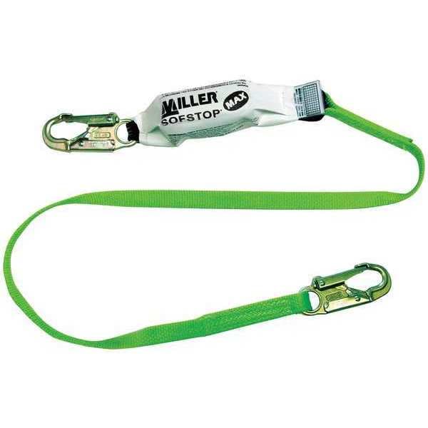 Honeywell Miller Shock-Absorbing Lanyard, 6 ft., Green - 940WLS-Z7/6FTGN