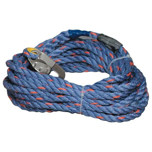 Honeywell Miller Vertical Lifeline, 100 ft., Blue, Gray - 300L-Z7/100FTBL
