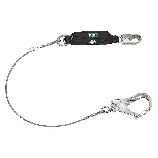 Msa Safety MSA Leading Edge Lanyard, Single leg, Large Aluminum Swivel Snaphook - 10213785